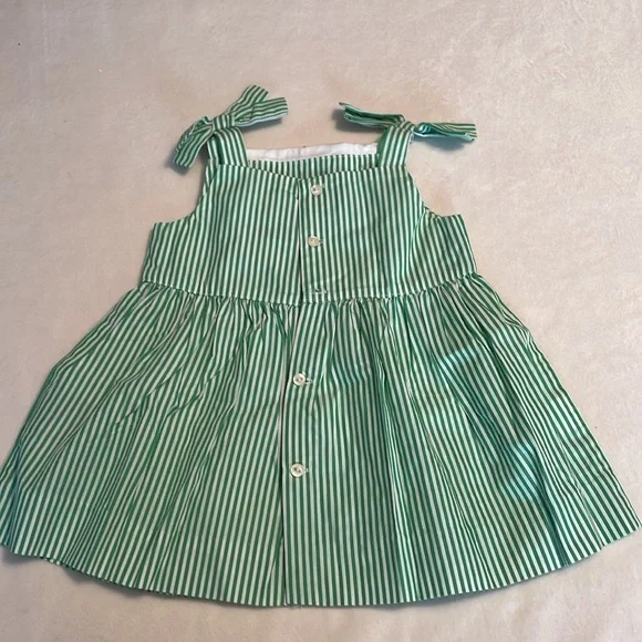 Ralph Lauren striped green dress !! 12 months like new ! - Picture 4 of 5